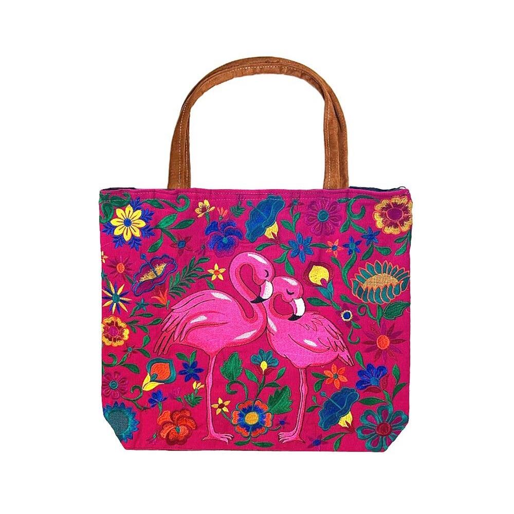 "Boho Mingo" Embroidered Floral Tote Bag
